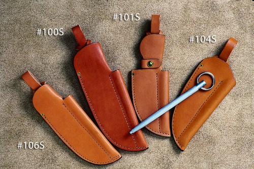 Sheaths with pouch and sharpening steel